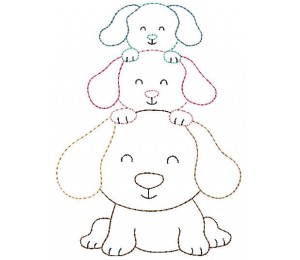 Stickmuster - Hundefamilie